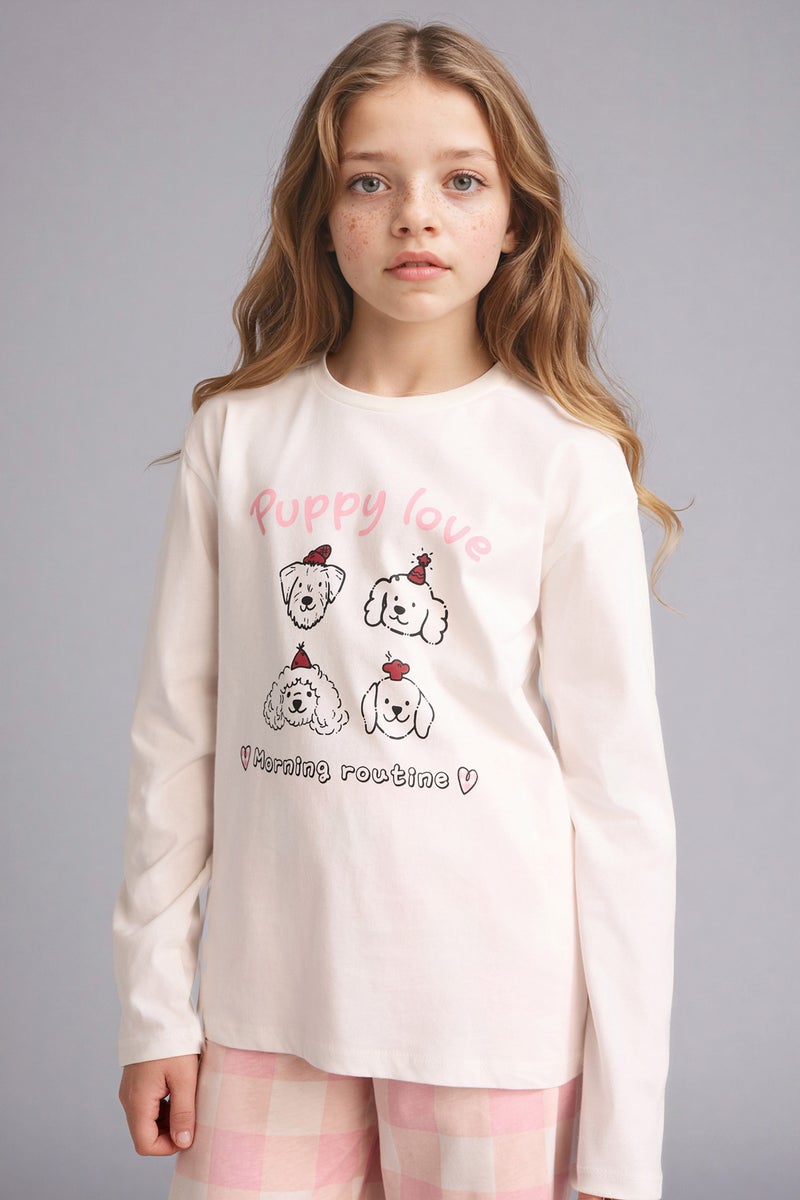 ديفاكتو طقم بيجاما بناتي قصة عادية - قطعتين - Image 3